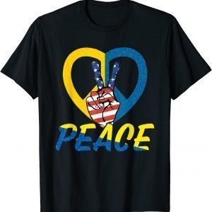 Ukraine Ukrainian Flag USA Stand With Ukraine Lover Love Ukraine T-Shirt