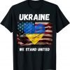 Ukraine We Stand United American Friendship Flag Roots Free Ukraine Shirt