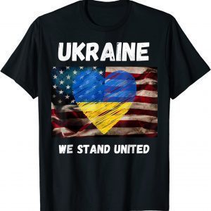 Ukraine We Stand United American Friendship Flag Roots Free Ukraine Shirt