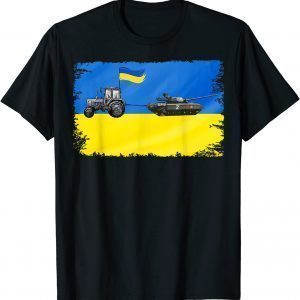 Stop Putin Ukrainian Farmer Steals Tank Ukrainian Flag Shirt