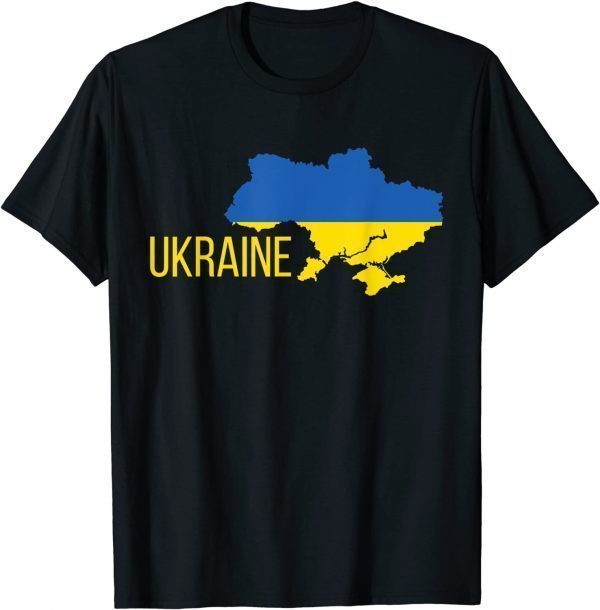 Ukrainian Flag Map Love Support Ukrainians Ukraine Country Peace Ukraine T-Shirt