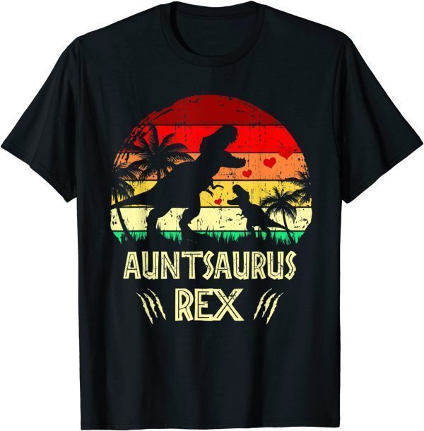 Vintage Auntsaurus Rex Dinosaur T-Rex Mother's Day 2022 Shirt