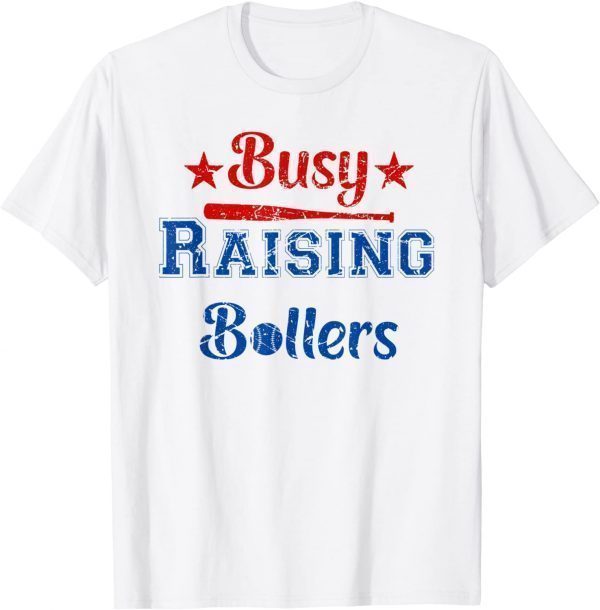 Vintage Baseball Mom Dad Busy Raising Ballers T-Shirt
