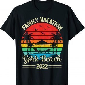 Vintage Retro Family Vacation 2022 Maine York Beach Classic Shirt