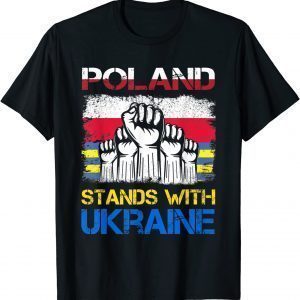 Vintage Ukraine Ukrainian Flag Ukraine & Poland Flag T-Shirt