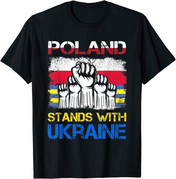 Vintage Ukraine Ukrainian Flag Ukraine & Poland Flag T-Shirt