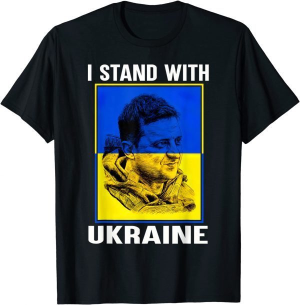 Volodymyr Zelensky Ukraine Flag I Stand With Ukraine Love Ukraine T-Shirt