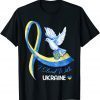 Dove Ukraine Ukrainian Ribbon I Stand With Ukraine Free Ukraine T-Shirt