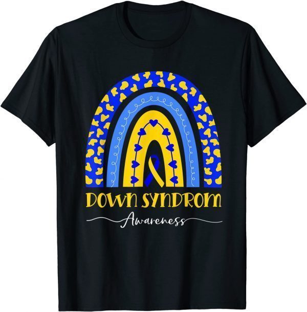 World Down Syndrome Awareness Day Boho Rainbow Ribbon T21 Classic Shirt