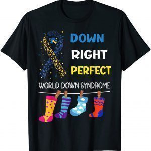 World Down Syndrome Support Kids Yell Ribbon Blue 2022 Shirt