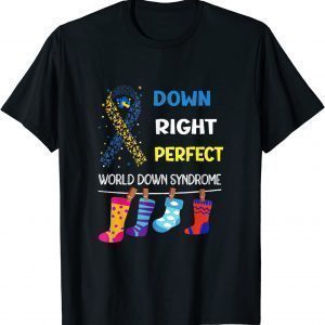 World Down Syndrome Support Yell Ribbon Blue Classic Shirt