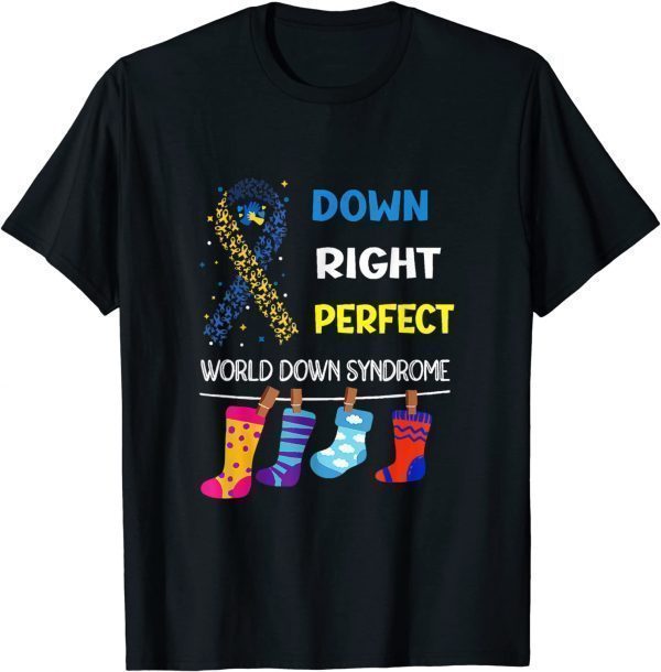 World Down Syndrome Support Yell Ribbon Blue Classic Shirt