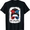 Wrestling Mom Life Bleached Messy Bun Hair Mother's Day Classic Shirt