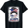 All American Aunt Messy Bun Mothers Day 4th Of July Matching 2022 Shirt