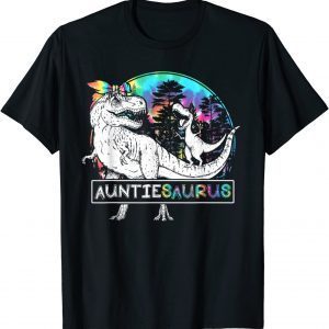 Auntie Saurus Dino Tie Dye Bandana Mother's Day 2022 Shirt