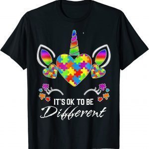 Autism Awareness Unicorn Mask It's Ok To Be Different Shirt