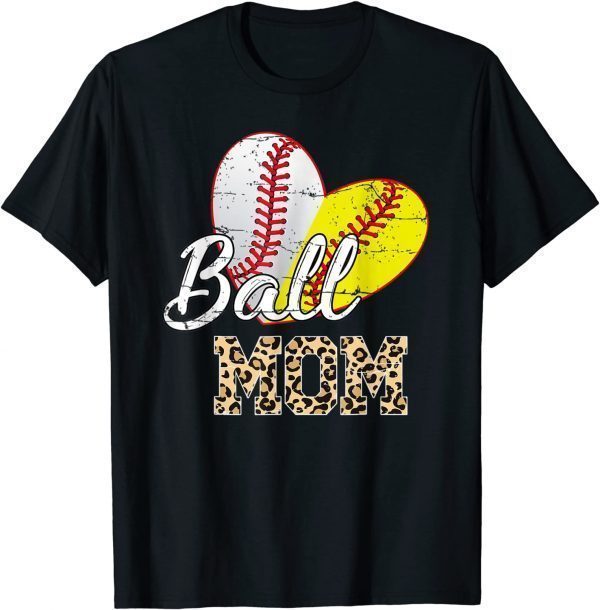 Ball Mom Baseball Softball Mama Team Sports Leopard Classic Shirt