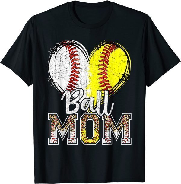 Ball Mom Heart Baseball Softball Mama Mothers Day 2022 Classic Shirt