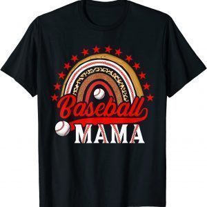 Baseball MAMA Leopard Rainbow Happy Mother's Day 2022 Classic Shirt