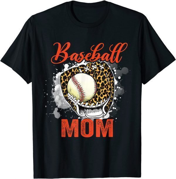 Baseball Mom Leopard Shirt Softball Mama Mother's Day Classic T-Shirt