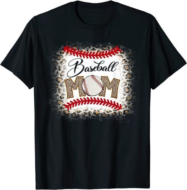 Baseball Mom Leopard Softball Mom Mother's Day 2022 T-Shirt