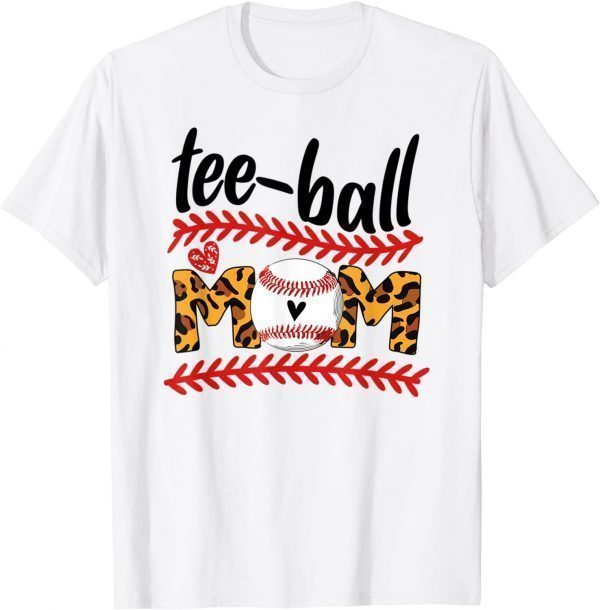 Baseball Mom Leopard Teeball Mom Mother's Day 2022 Classic Shirt