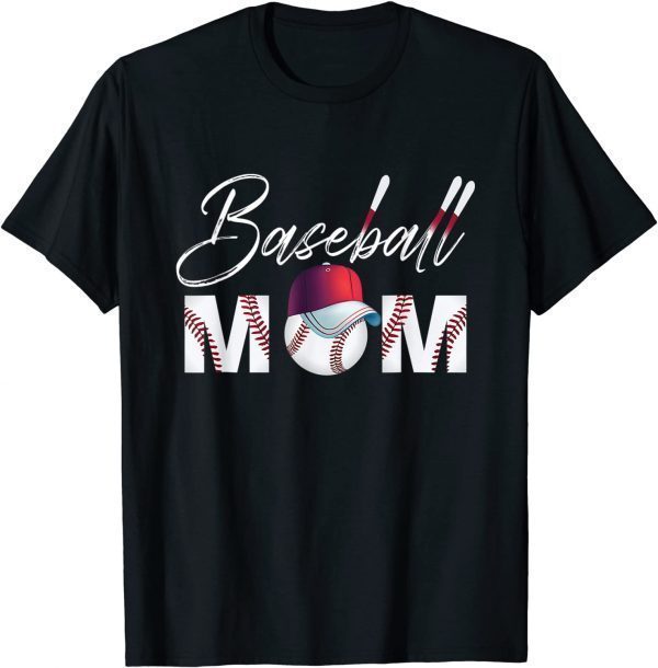 Baseball Mom Mother Day Messy Bun Apparel Bleached Mom 2022 Shirt