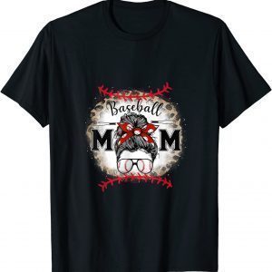 Baseball Mom Mothers Day 2022 Leopard Messy Bun 2022 Shirt