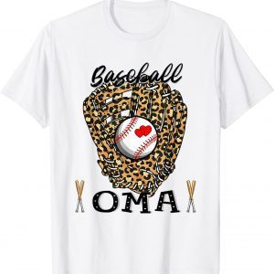 Baseball Oma Leopard Game Day Baseball Lover Mothers 2022 Shirt