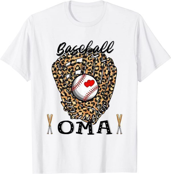 Baseball Oma Leopard Game Day Baseball Lover Mothers 2022 Shirt