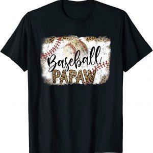 Baseball Papaw Leopard Father's Day 2022 T-Shirt