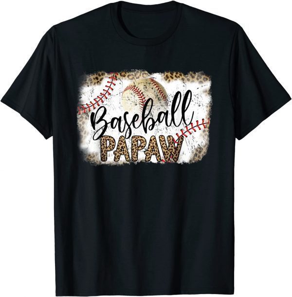 Baseball Papaw Leopard Father's Day 2022 T-Shirt