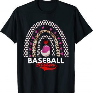 Baseball Sister Baseball Leopard Rainbow Sister 2022 Shirt