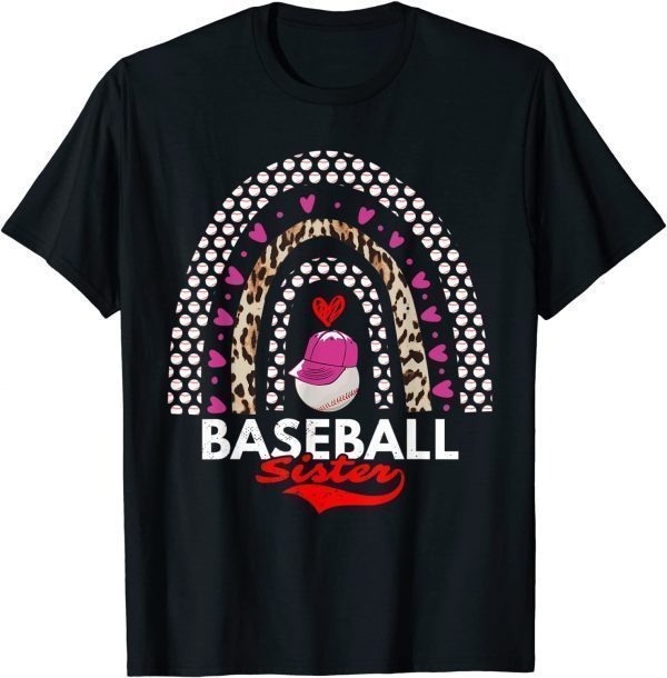 Baseball Sister Baseball Leopard Rainbow Sister 2022 Shirt