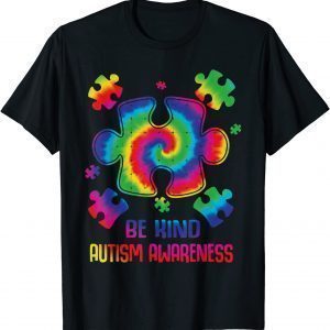 Be Kind Autism Puzzle Pieces Tie Dye Autism Awareness T-Shirt