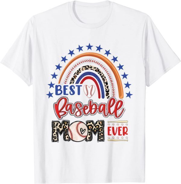 Best Baseball Mom Ever Rainbow Leopard Mother's Day 2022 Classic Shirt