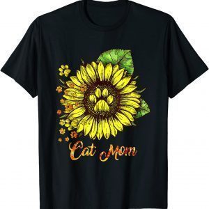 Best Cat Mom Ever Sunflower Mother's Day 2022 Shirt