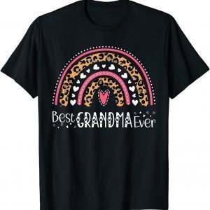 Best Grandma Ever Rainbow Leopard Print Mothers Day 2022 Shirt