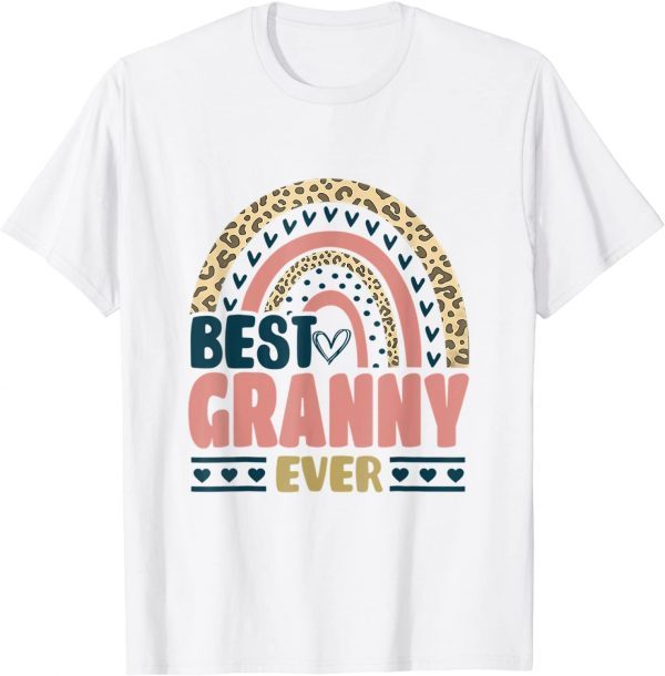 Best Granny Ever Heart Leopard Print Mothers Day 2022 T-Shirt