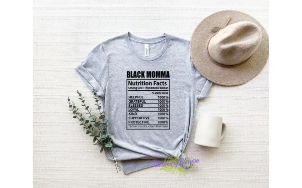 Black Momma Nutrition Facts Mother's Day 2022 Shirt