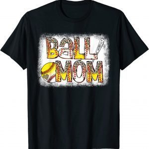 Bleached Ball Mom Baseball Softball Mom Of Both Mother's Day 2022 T-Shirt