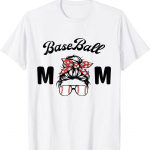 Bleached Baseball Mom Messy Bun Player Mom Mother's Day 2022 Shirt