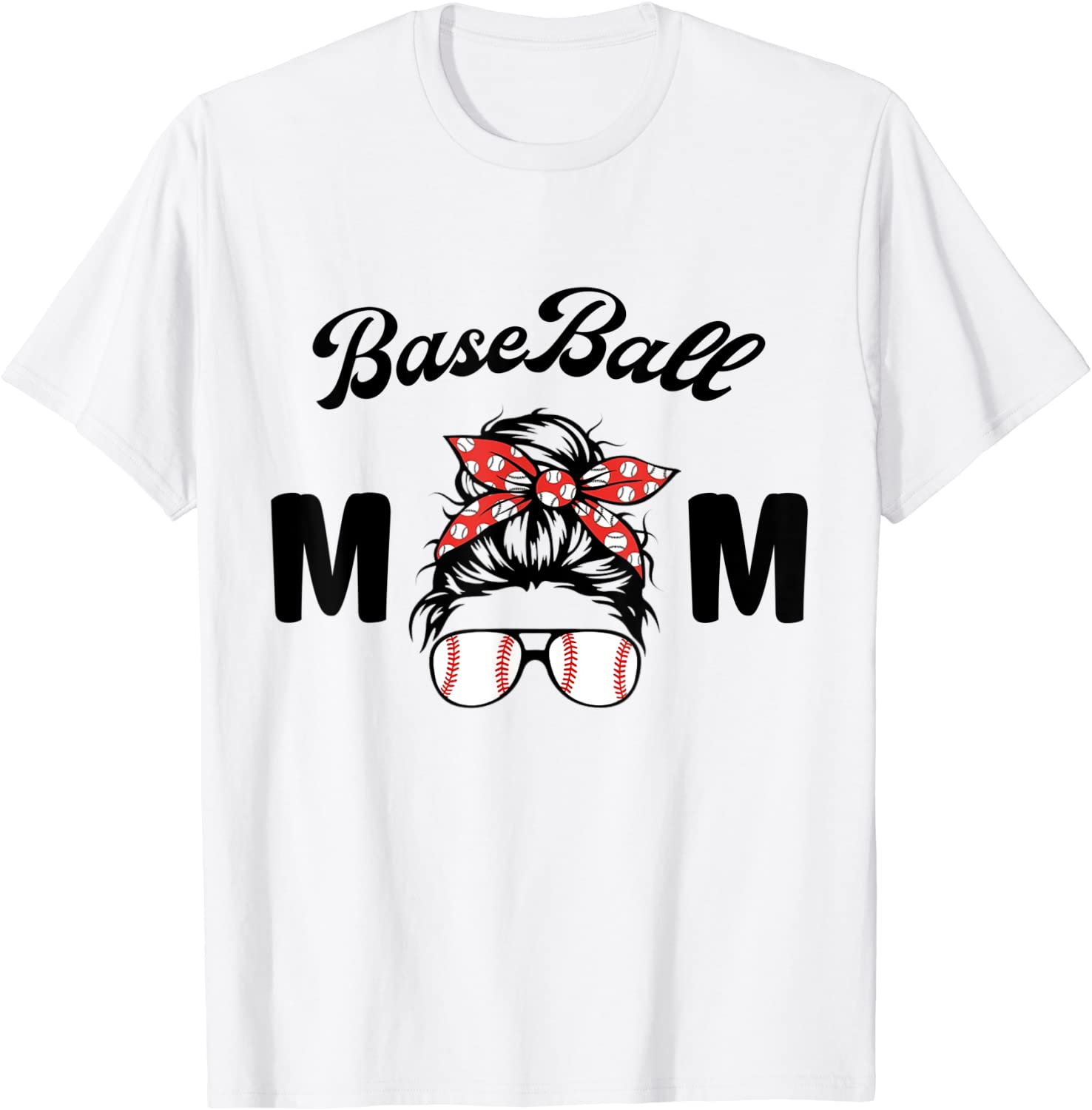 Bleached Baseball Mom Shirt Messy Bun Baseball Mother's Day Shirt