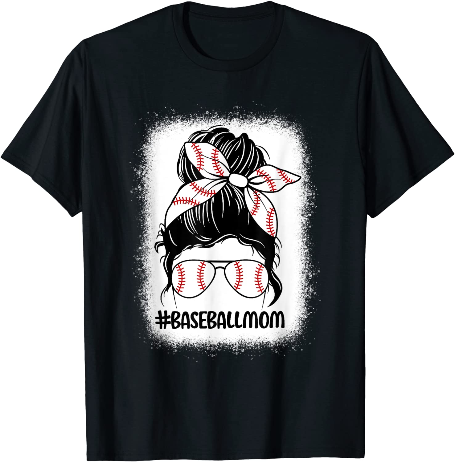 Bleached Baseball Mom Mother's Day Messy Bun Softball Mom 2022 Shirt