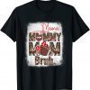 Bleached Football Boy Son Mama Mom Mommy Bruh Leopard Mother T-Shirt