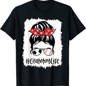 Bleached Grammy Life Soccer Messy Bun Baseball Mothers Day 2022 Shirt