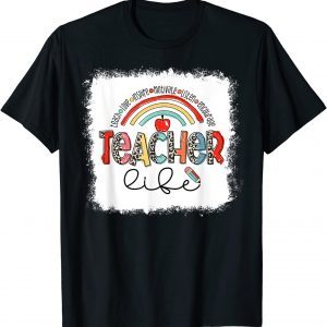 Bleached Leopard Teach Love Inspire Teacher Life 2022 Shirt