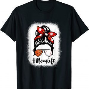 Bleached Mom Life Baseball Life Messy Bun Mother's Day 2022 T-Shirt