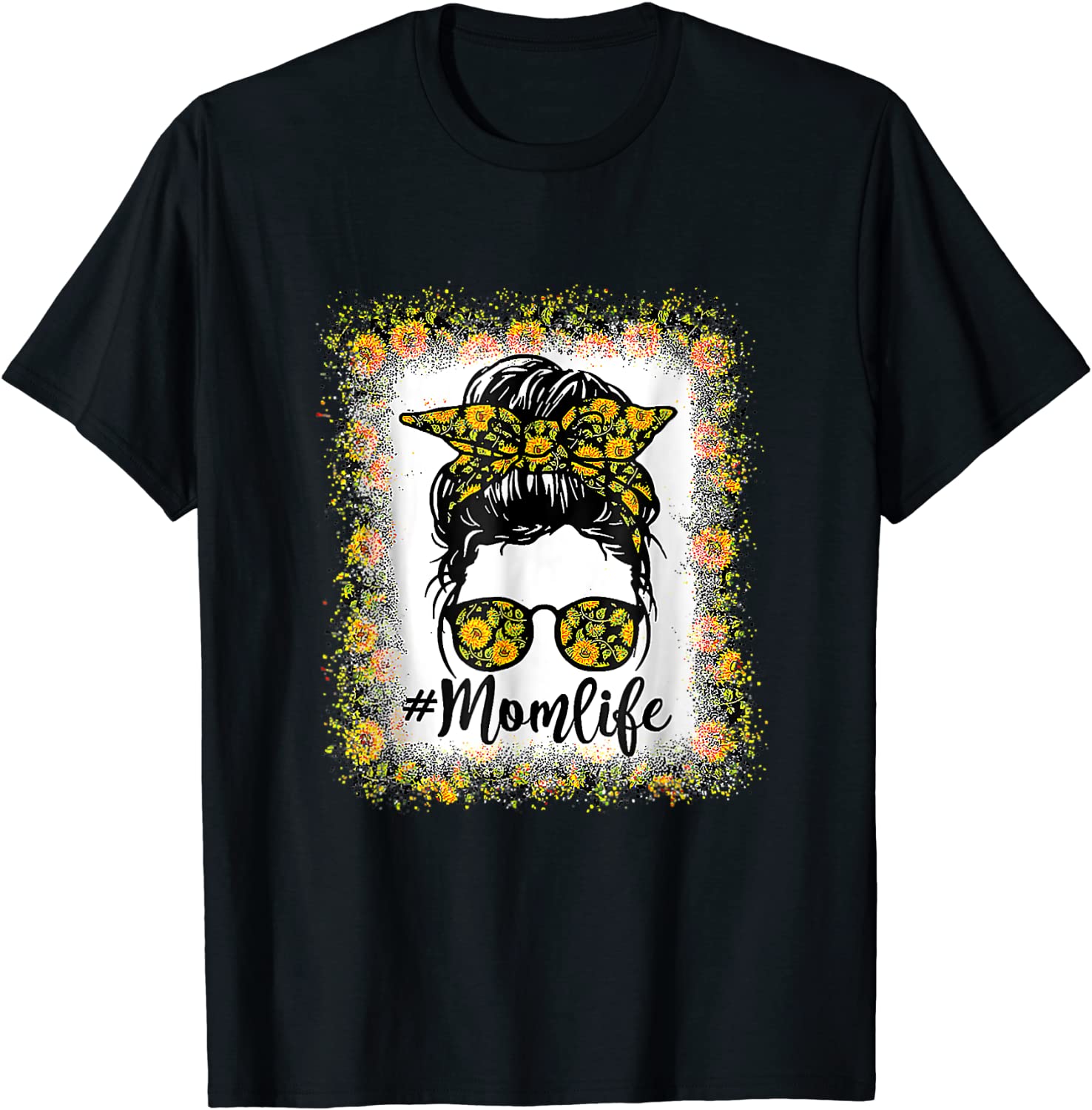 Bleached Mom Life Messy Bun Sunflower Mother's Day Classic Shirt