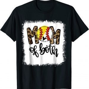 Bleached Mom Of Both Leopard Baseball Mom Mother's Day 2022 Limited Shirt